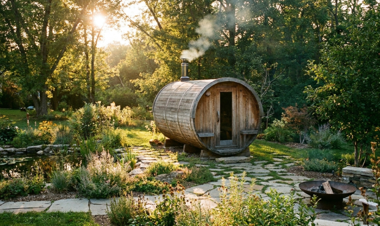 How to Fit a Barrel Sauna into a Small Backyard